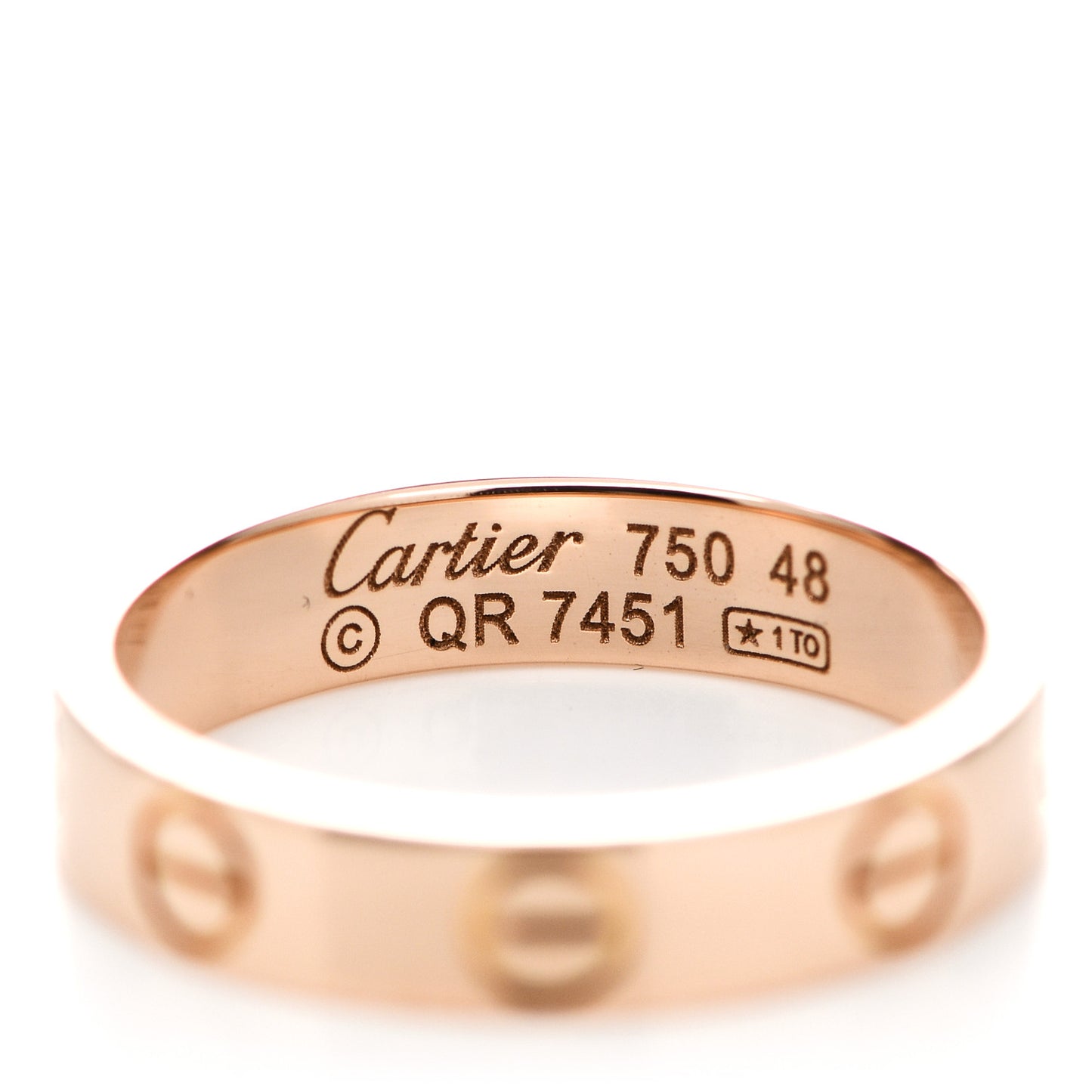 18K Pink Gold 3.5mm LOVE Wedding Band Ring 48 4.5