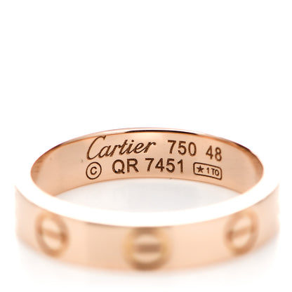 Cartier 18K Pink Gold 3.5mm LOVE Wedding Band Ring 48 4.5 2 of 4