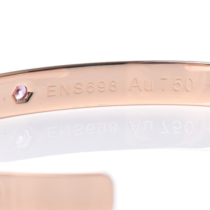 Cartier 18K Pink Gold Pink Sapphire LOVE Cuff Bracelet 18 5 of 6