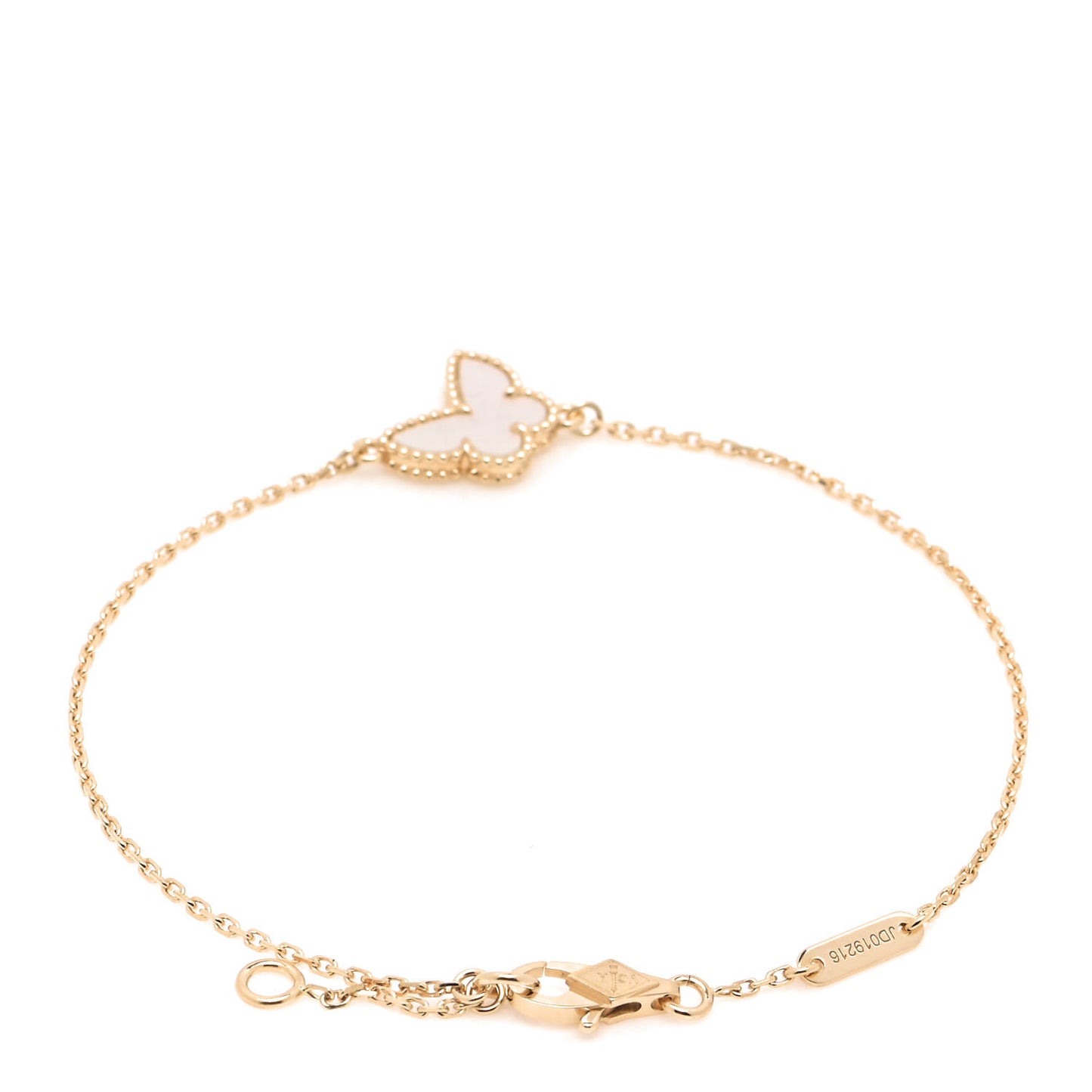 18K Yellow Gold Mother of Pearl Sweet Alhambra Butterfly Bracelet