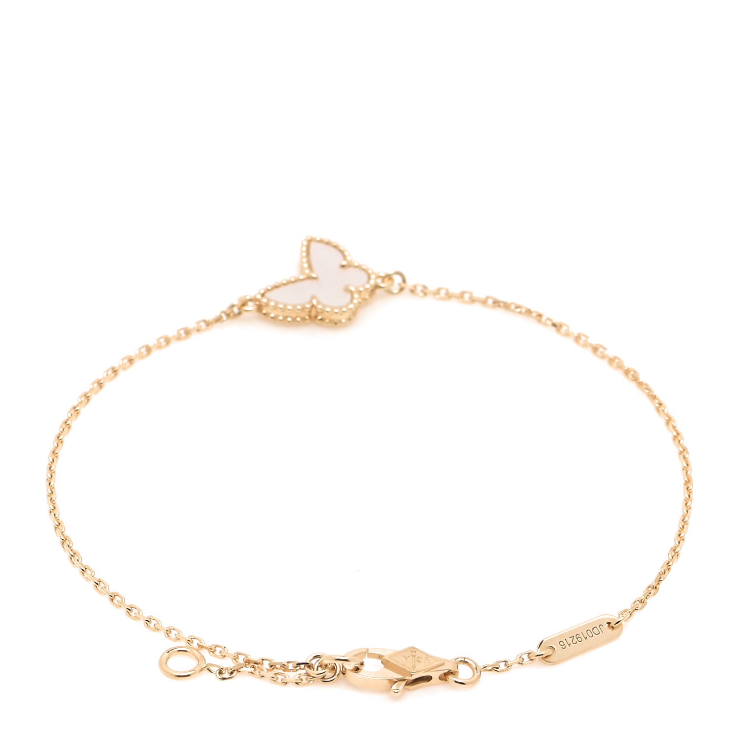 Van Cleef & Arpels 18K Yellow Gold Mother of Pearl Sweet Alhambra Butterfly Bracelet 3 of 5