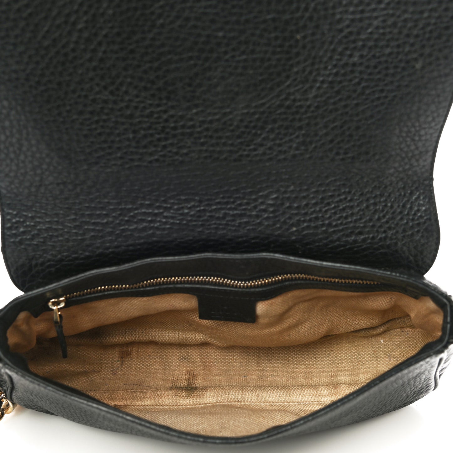 Pebbled Calfskin Medium Soho Flap Crossbody Black
