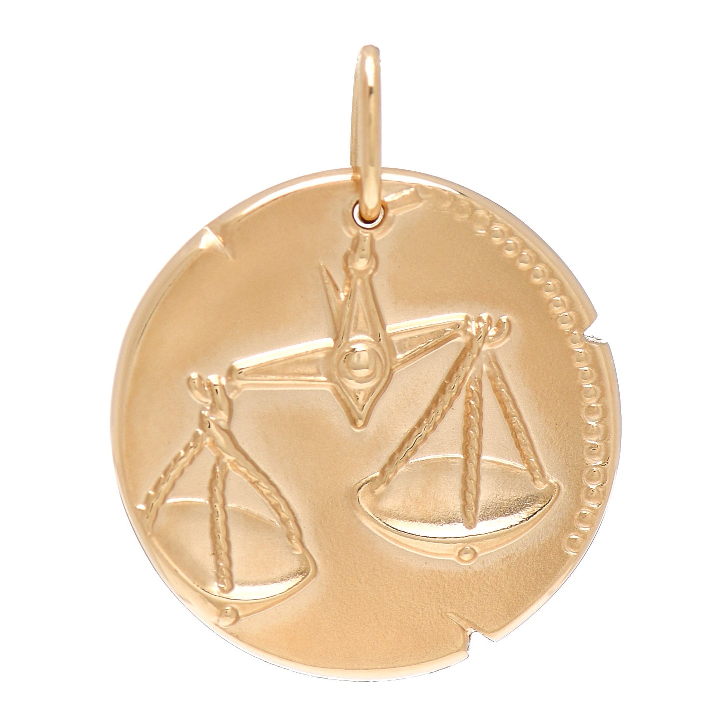 18K Yellow Gold Zodiac Libra Pendant