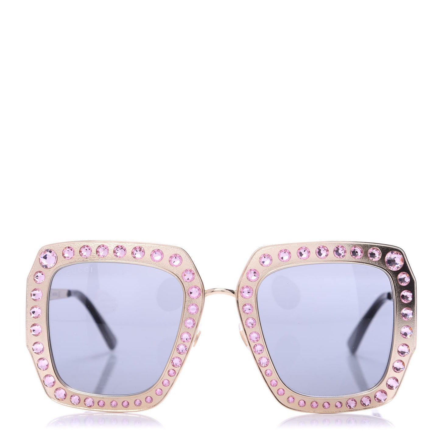 Metal Acetate Crystal Oversize GG0115S Sunglasses Rose Gold