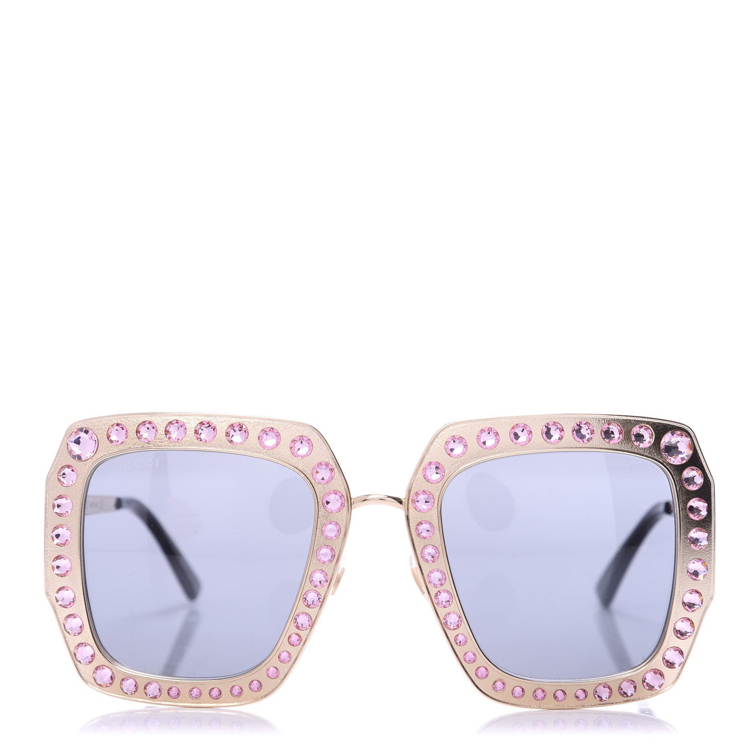 Gucci Metal Acetate Crystal Oversize GG0115S Sunglasses Rose Gold 3 of 8