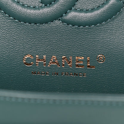 Chanel Lambskin Quilted Small Double Flap Green 6 of 9