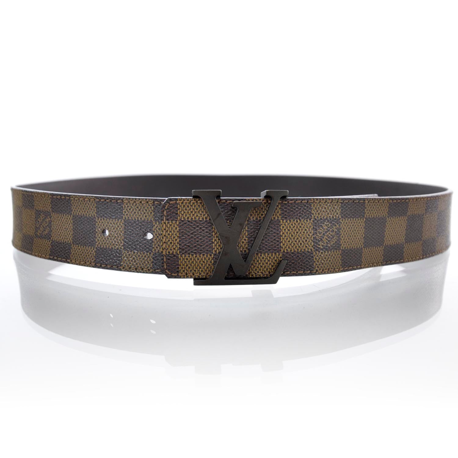 Louis Vuitton Damier Ebene LV Initiales Belt 100 40 1 of 6