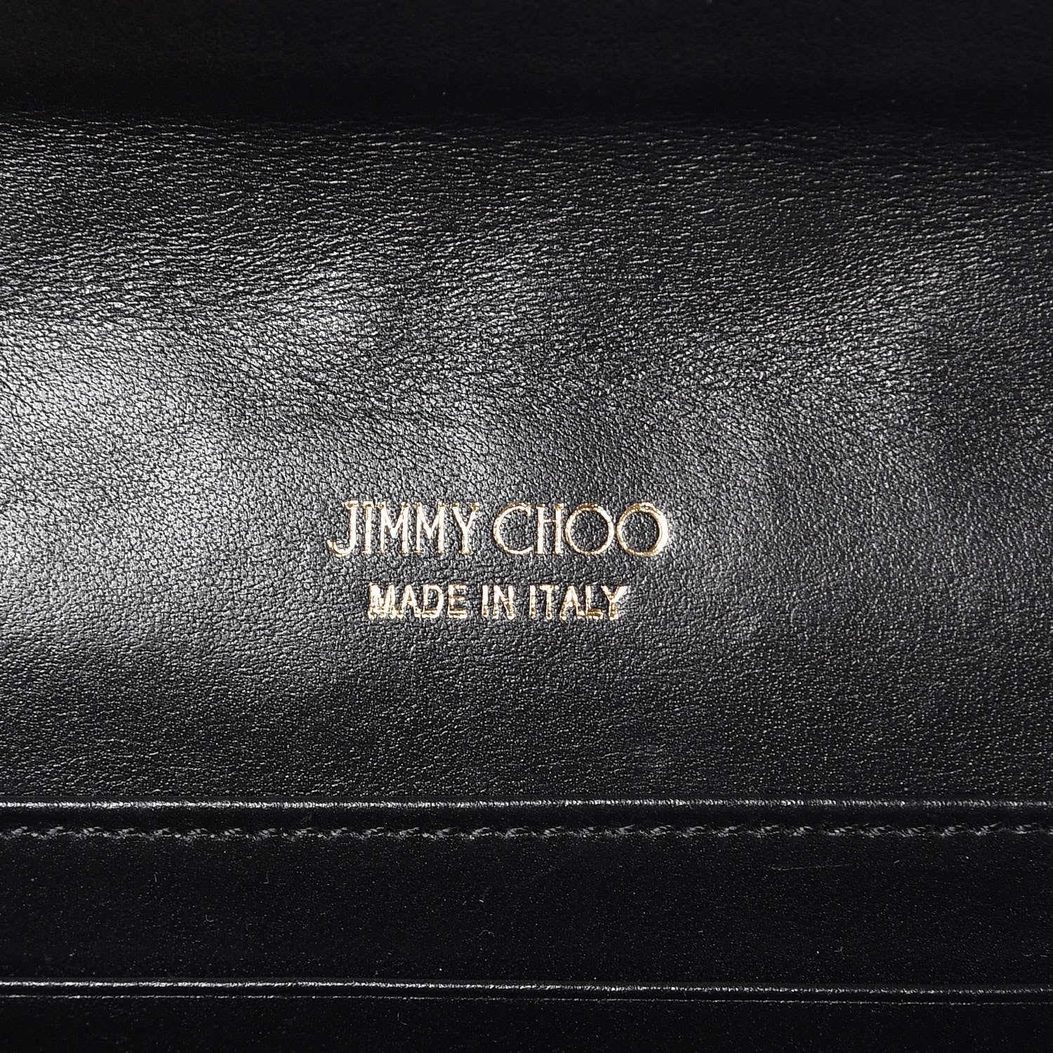 Jimmy Choo Calfskin Leopard Embossed Maia Clutch Black 6 of 6