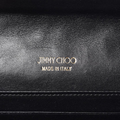 Jimmy Choo Calfskin Leopard Embossed Maia Clutch Black 6 of 6