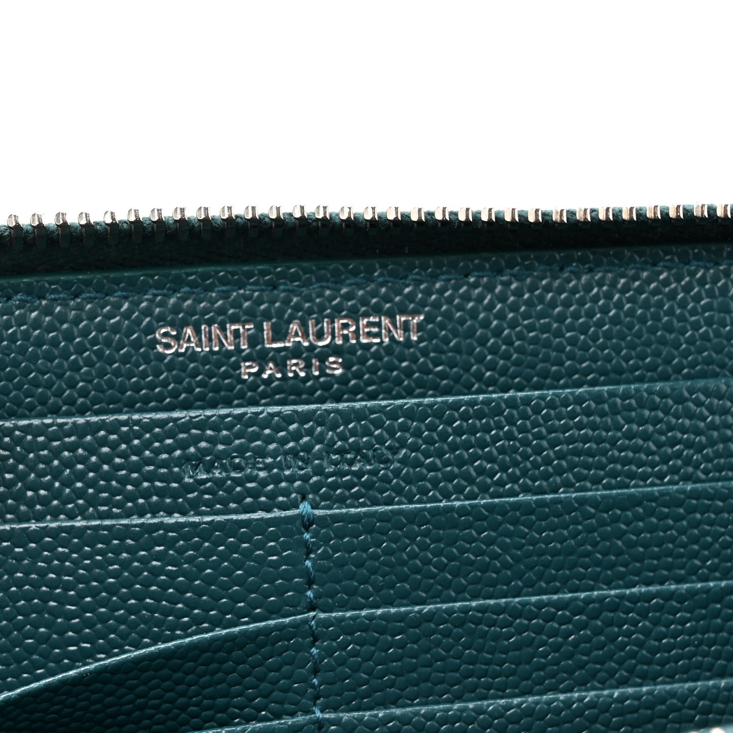 Grain De Poudre Matelasse Chevron Monogram Zip Around Wallet Sea Turquoise