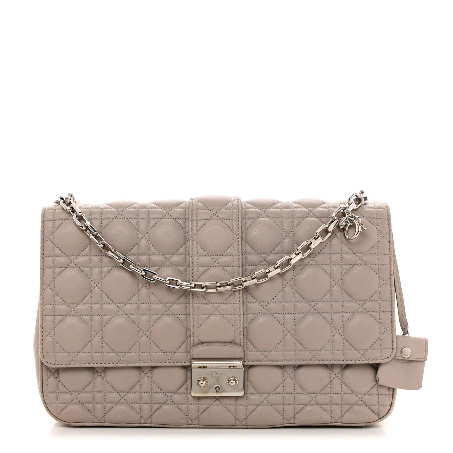 Lambskin Cannage Large Miss Dior Flap Grey