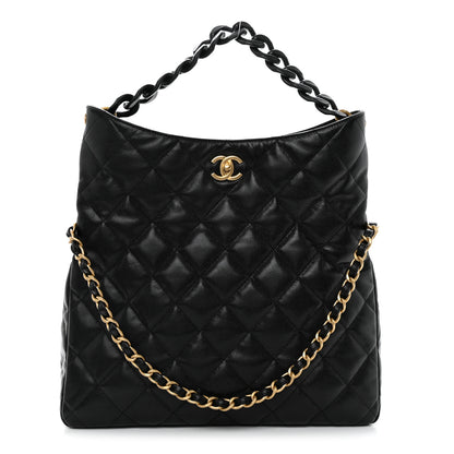 Chanel Caviar Quilted Fold Over Hobo Black 1 of 10