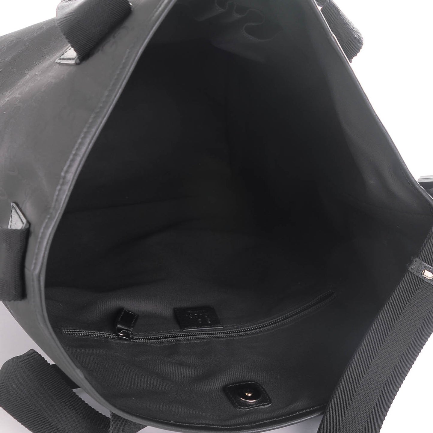 Nylon Monogram Large Web Handle Vertical Tote Black