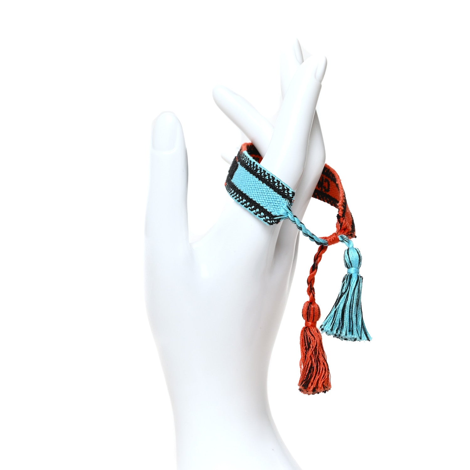 Christian Dior Woven Cotton J'Adior Friendship Bracelet Orange Blue 2 of 3