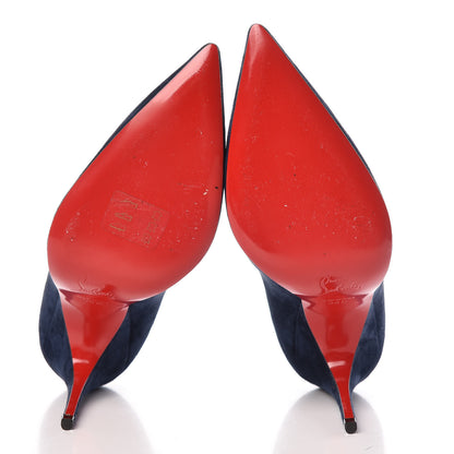 Christian Louboutin Veau Velours Alminette 100 Pumps 36.5 Marine 7 of 13
