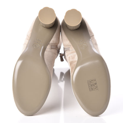 Chanel Suede Calfskin High Boots 40.5 Light Beige 7 of 10