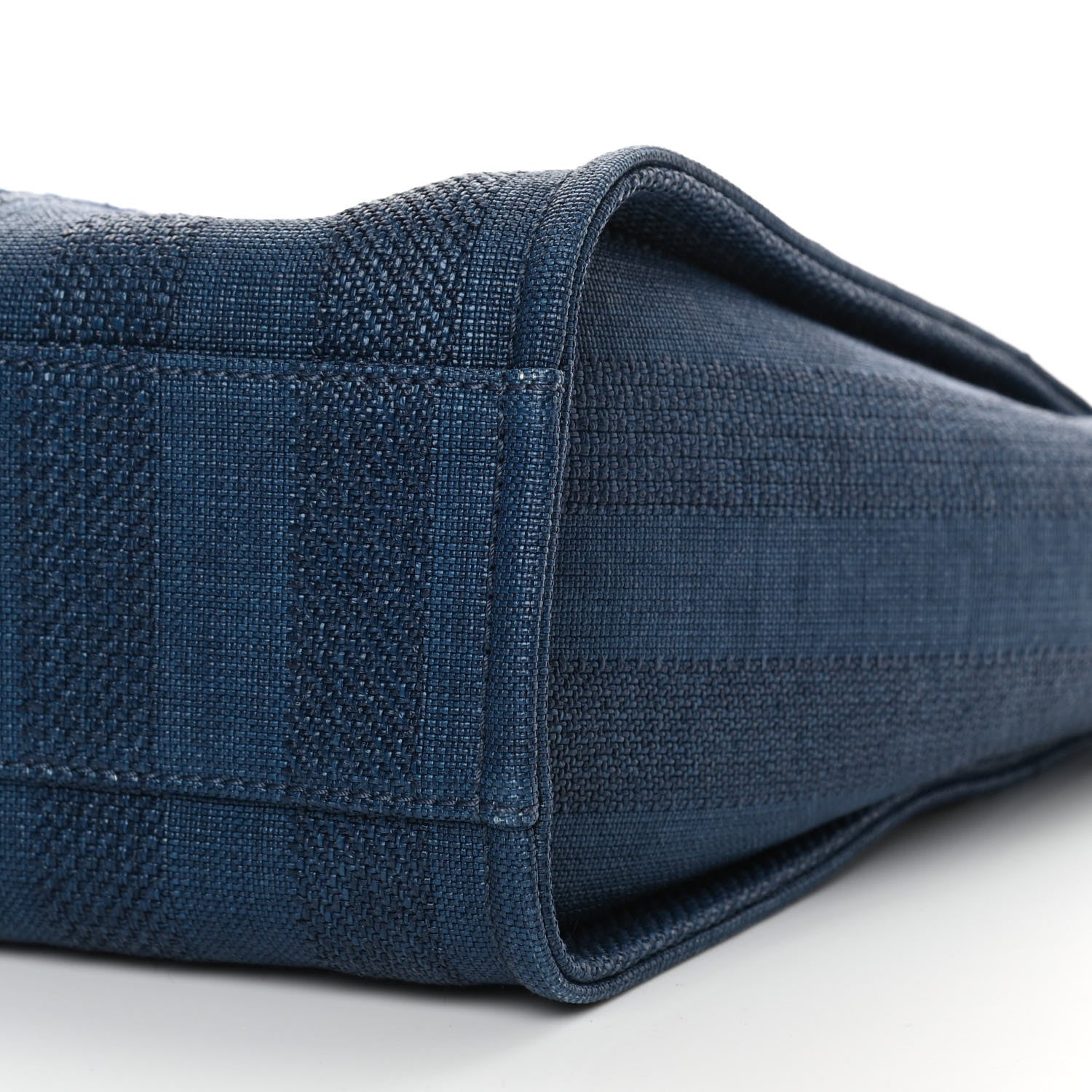 Chanel Mixed Fibers Striped Small Deauville Tote Navy Blue 10 of 13