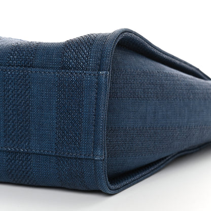 Chanel Mixed Fibers Striped Small Deauville Tote Navy Blue 10 of 13