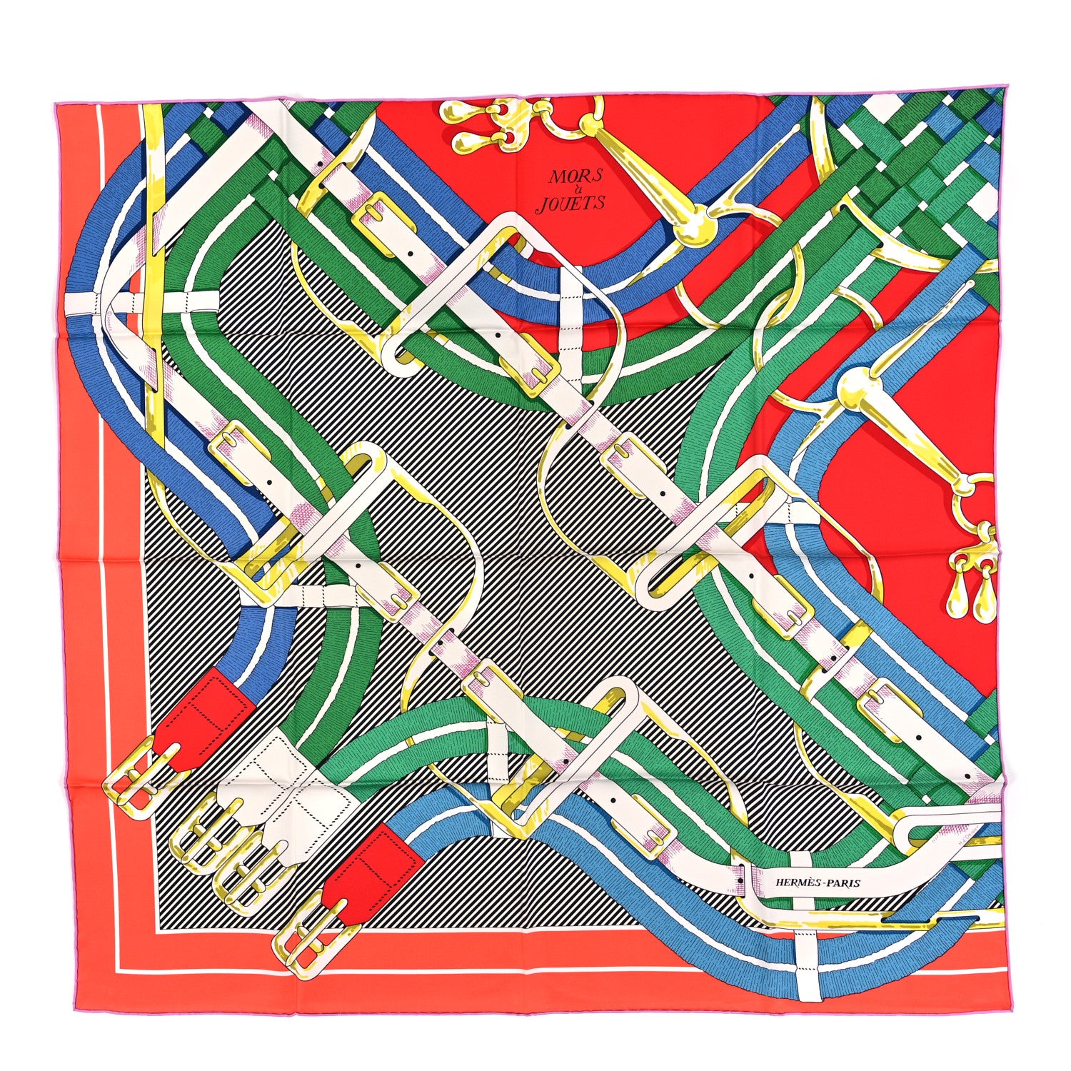 Hermes Silk Mors A Jouets Chemise Scarf 90 1 of 3