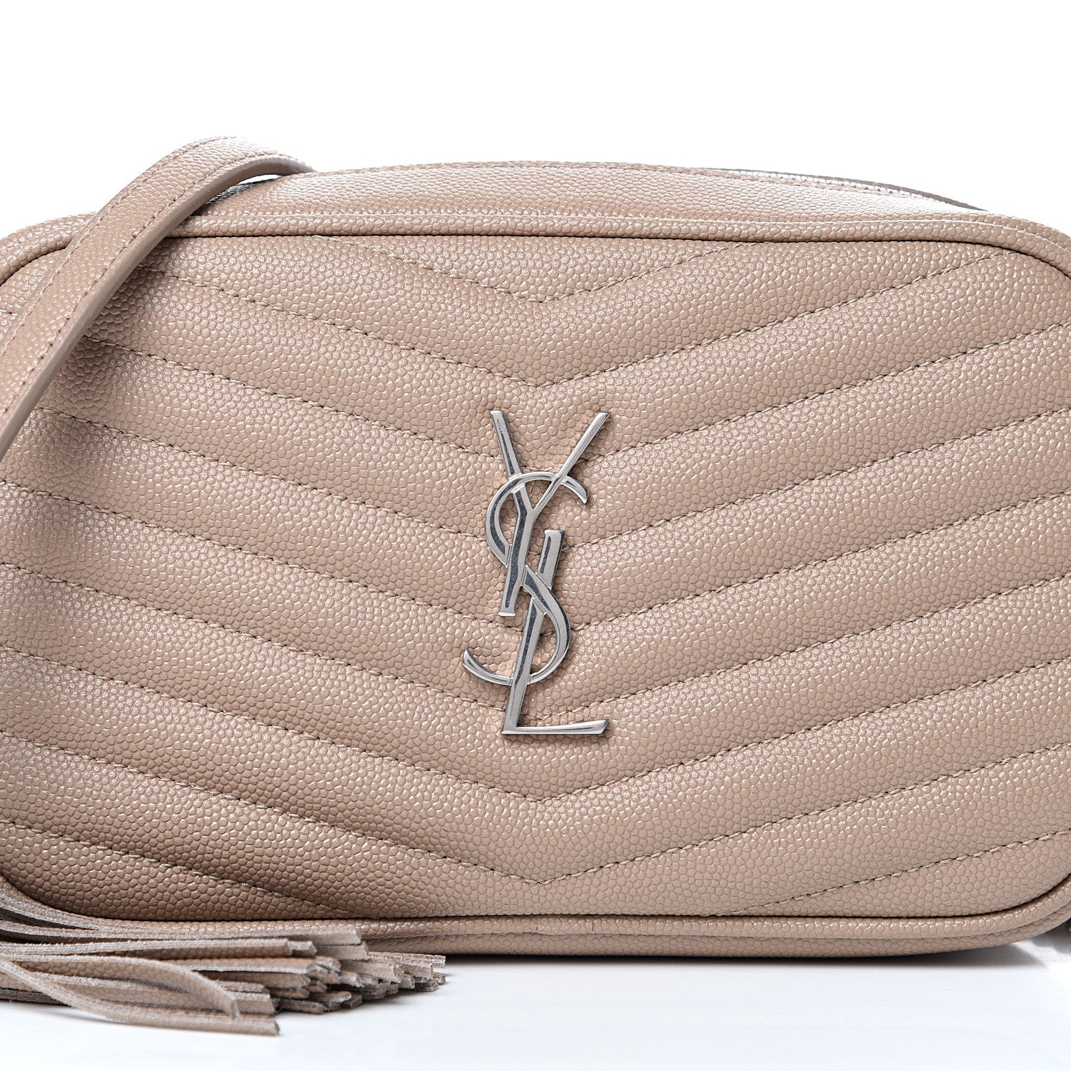 Saint Laurent Grain De Poudre Matelasse Monogram Mini Lou Camera Bag Gold Sand 7 of 9