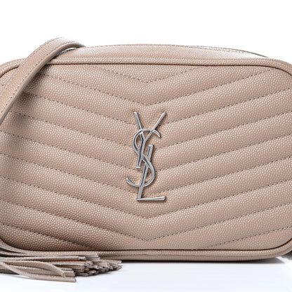 Saint Laurent Grain De Poudre Matelasse Monogram Mini Lou Camera Bag Gold Sand 7 of 9