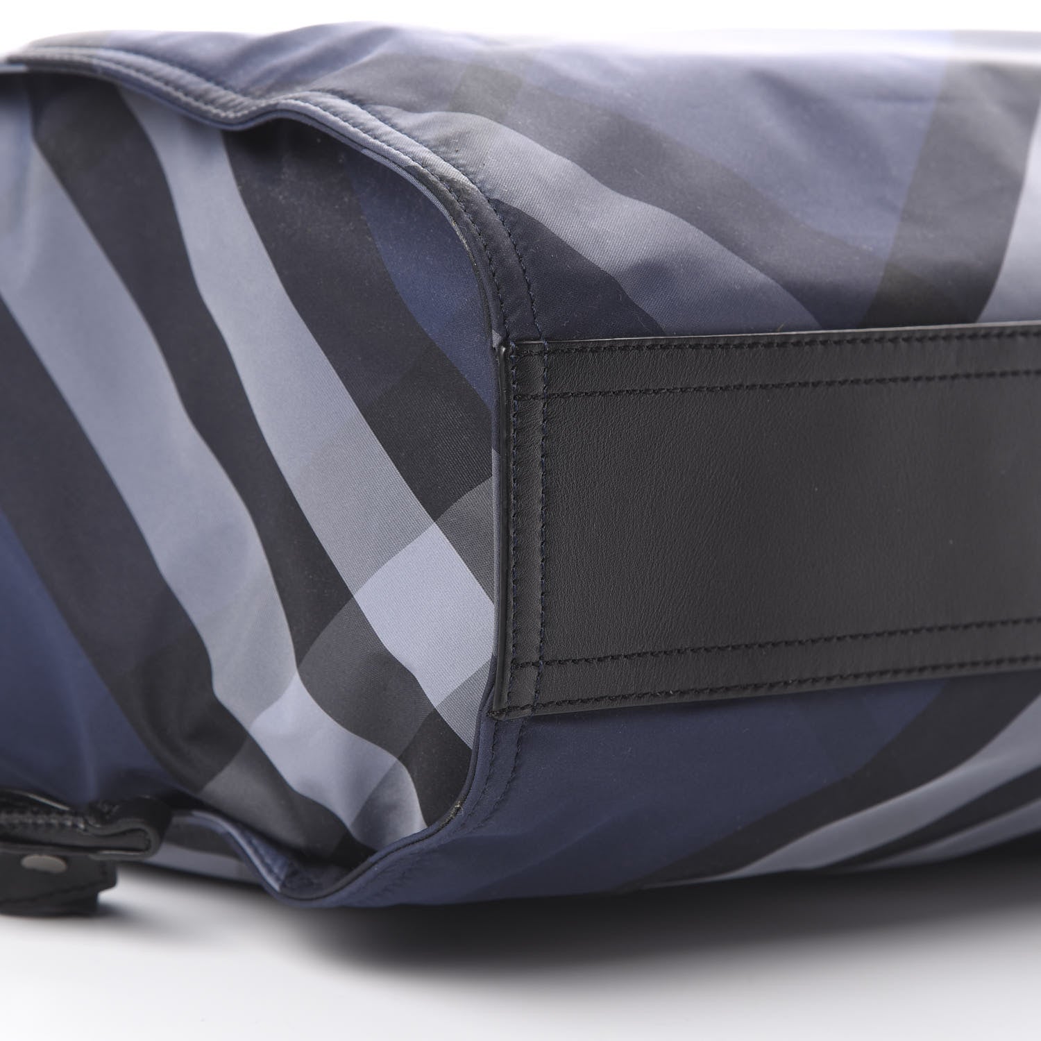 Burberry Nylon Check Small Buckleigh Packable Tote Navy Blue 9 of 12