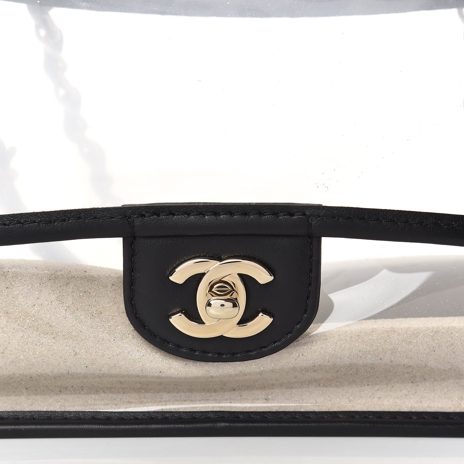 Chanel Lambskin PVC Medium Coco Sand Flap Black 9 of 9