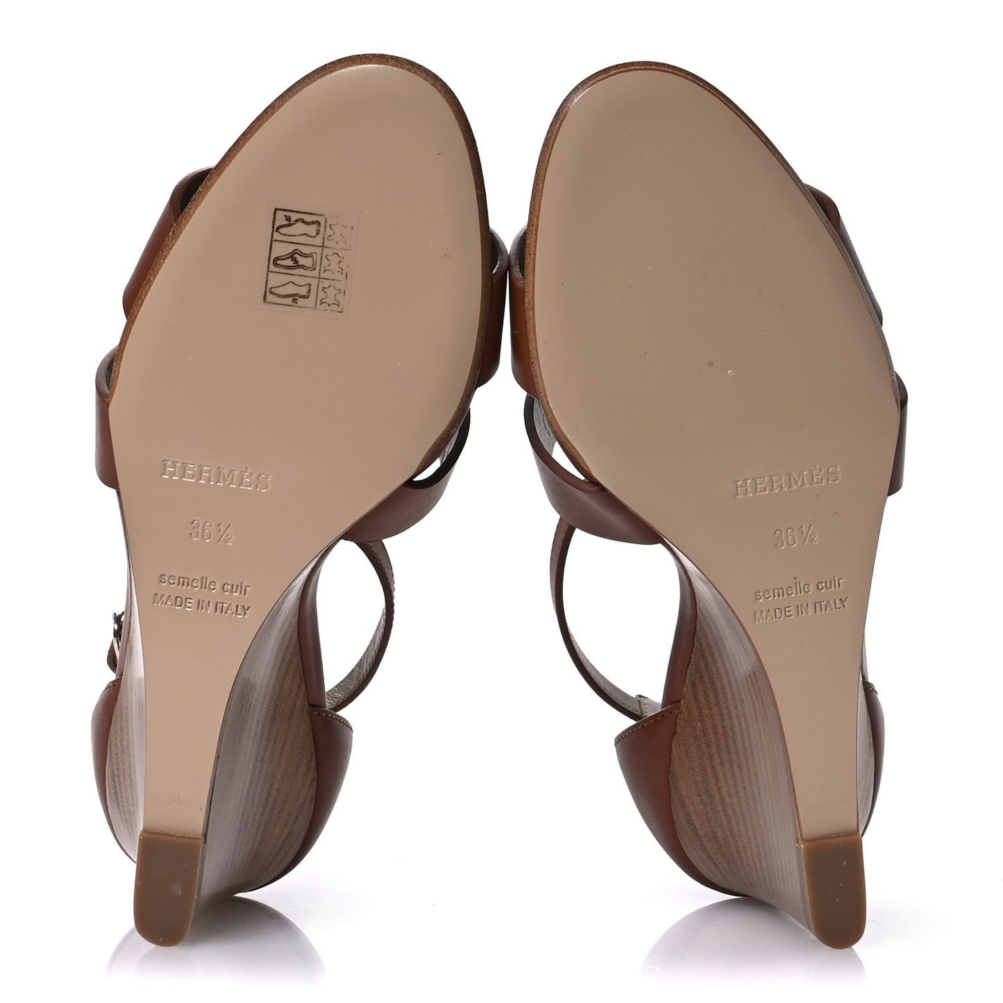 Calfskin Legend Wedge Sandals 36.5 Gold