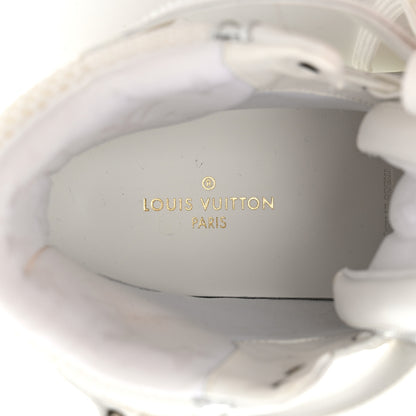 Louis Vuitton Metallic Calfskin Embossed Monogram Boombox Sneakers 37.5 White Silver 7 of 9