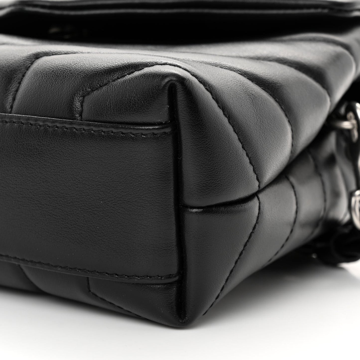 Calfskin Y Quilted Monogram Toy Loulou Crossbody Bag Black