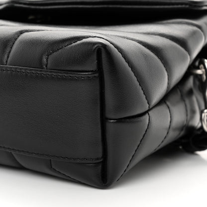 Saint Laurent Calfskin Y Quilted Monogram Toy Loulou Crossbody Bag Black 10 of 12