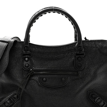 Balenciaga Chevre Black Metallic Edge Hardware S City Black 8 of 10