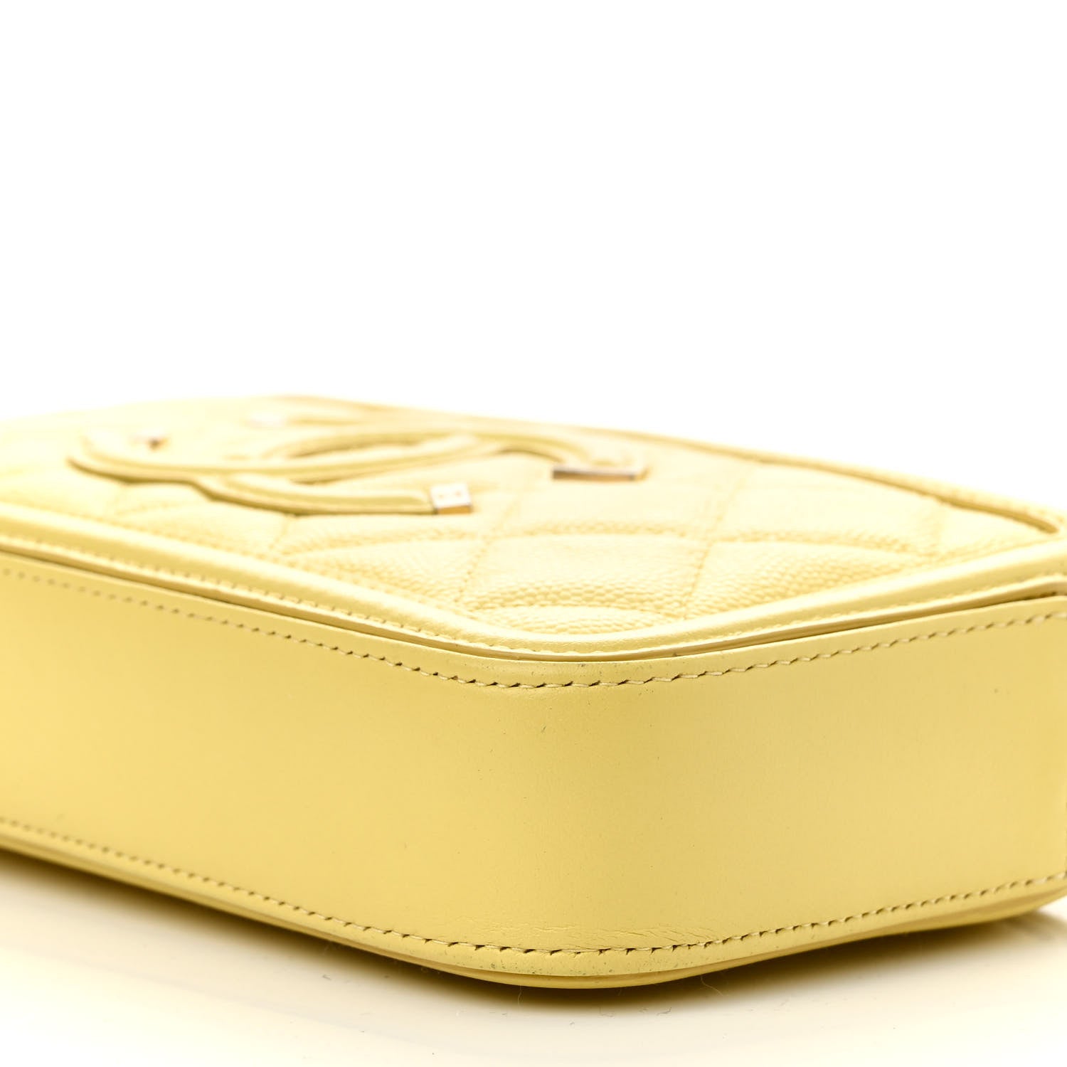 Chanel Caviar Quilted CC Filigree Clutch With Chain Yellow 13 of 16