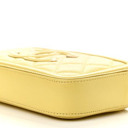 Chanel Caviar Quilted CC Filigree Clutch With Chain Yellow 13 of 16