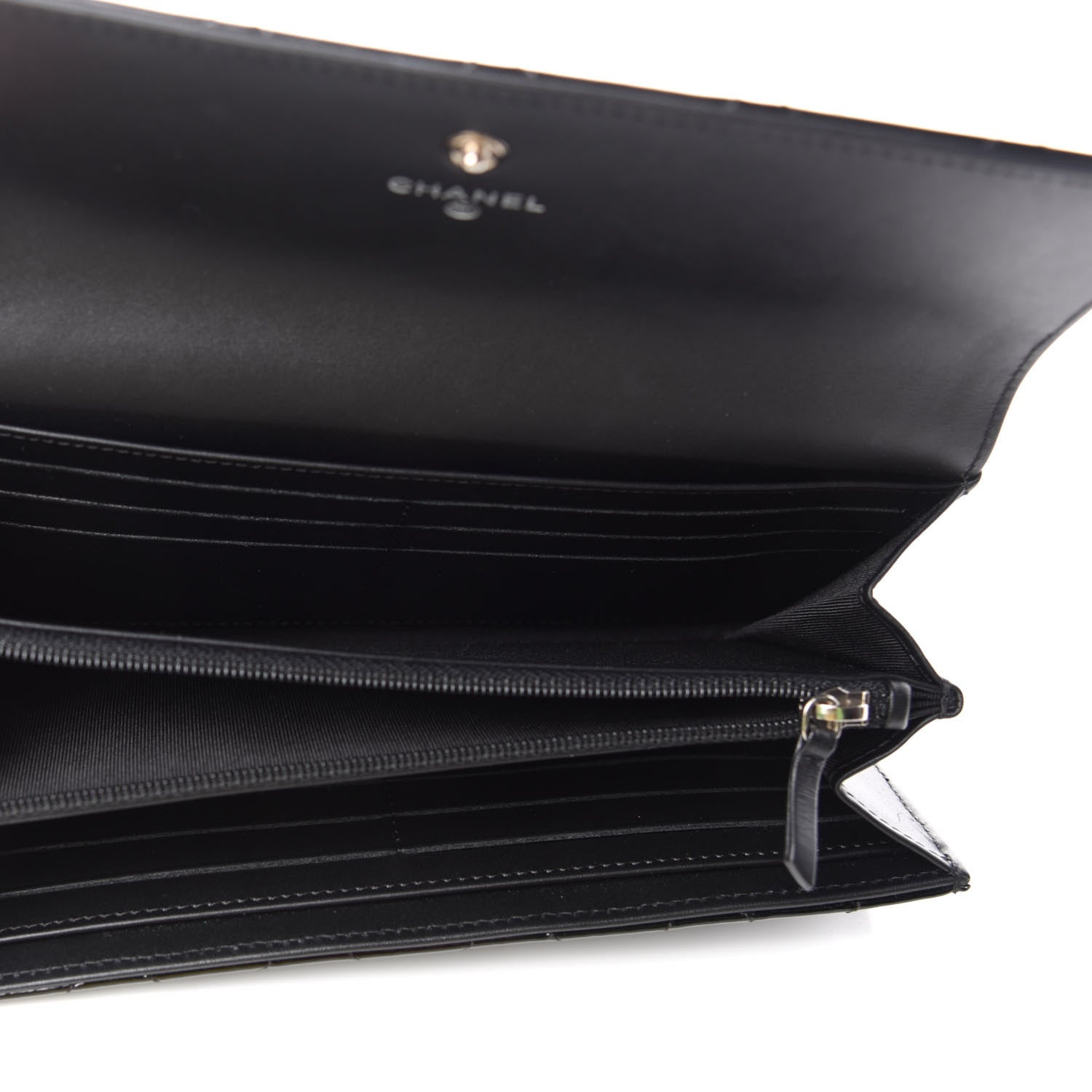 Chanel Patent Quilted Large Flap Wallet Black 5 of 7