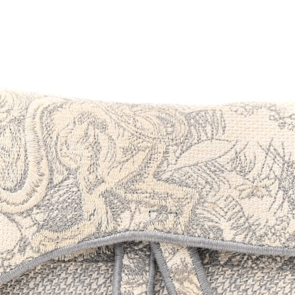 Christian Dior Canvas Embroidered Toile de Jouy Saddle Bag Gray 8 of 10