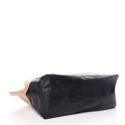 Celine Lambskin Horizontal Bi-Cabas Nude Black 4 of 10