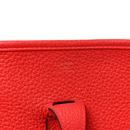 Hermes Taurillon Clemence Evelyne III PM Rouge De Coeur 10 of 29