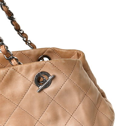 Chanel Calfskin Stitched VIP Medium Shopping Tote Beige Black 20 of 26