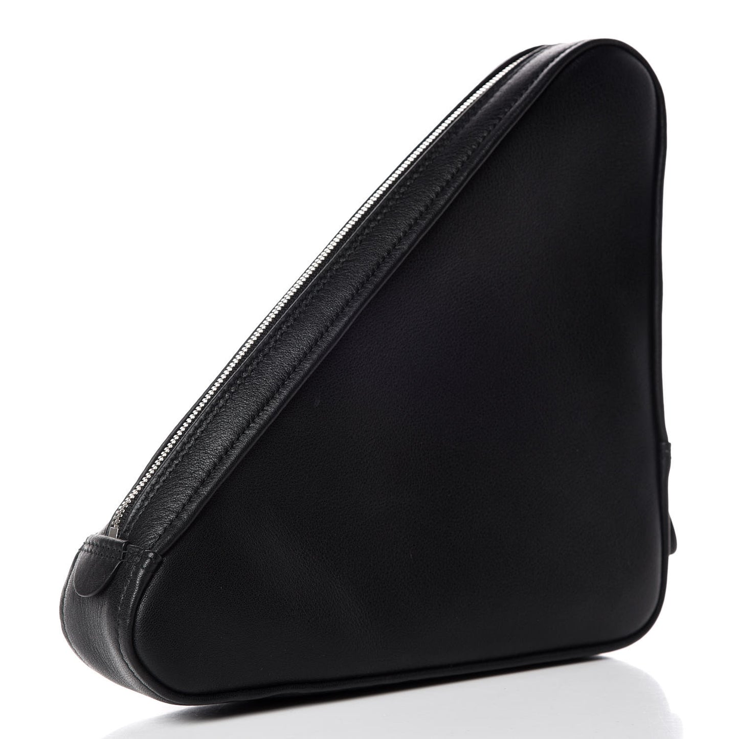 Calfskin M Triangle Pouch Black