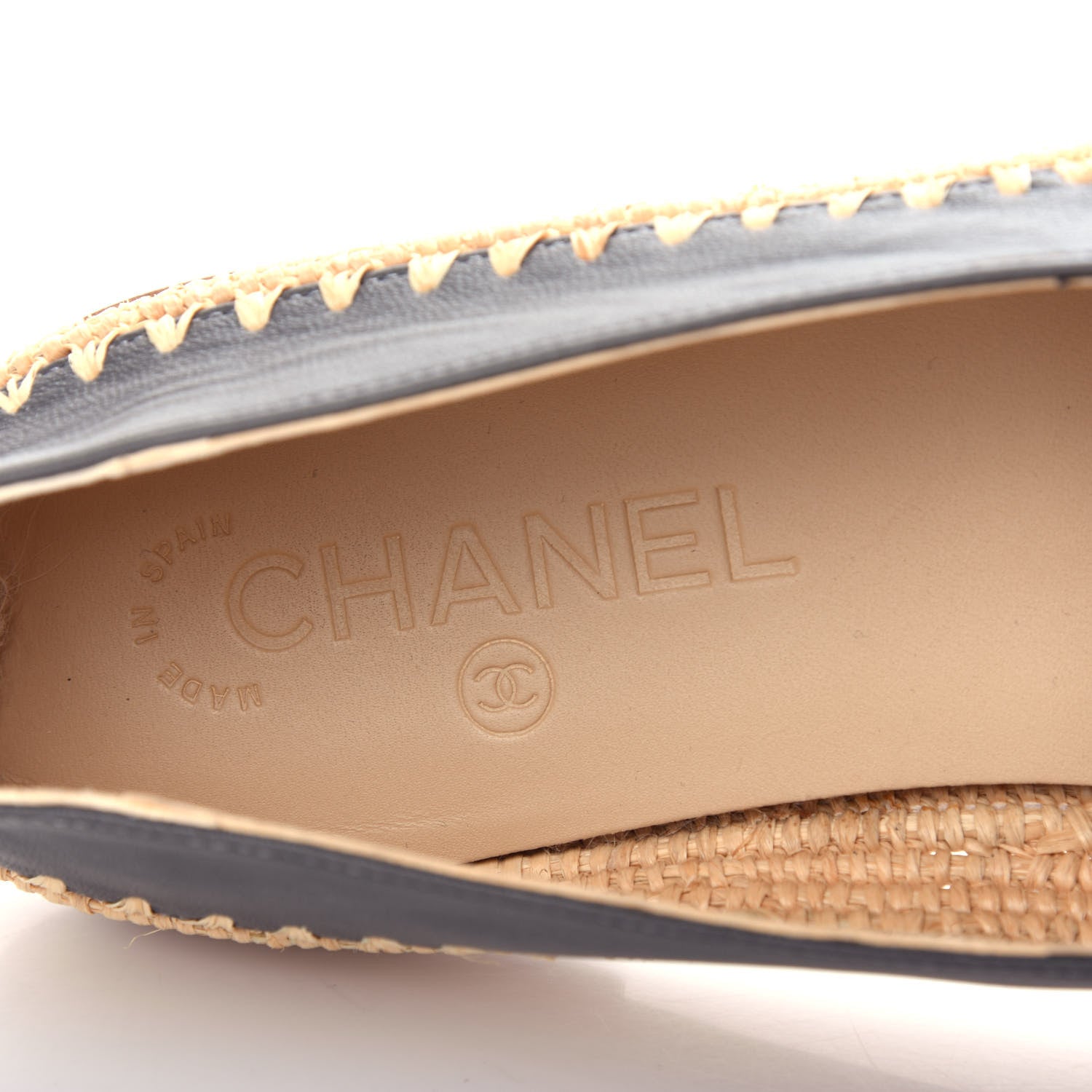 Chanel Lambskin Grosgrain CC Espadrilles 39 Grey Black 8 of 11