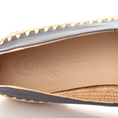 Chanel Lambskin Grosgrain CC Espadrilles 39 Grey Black 8 of 11