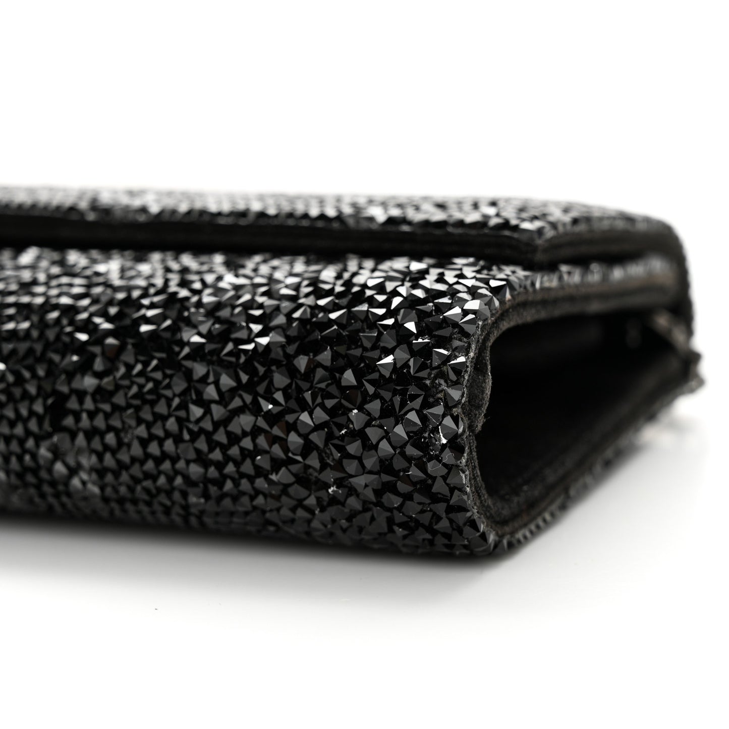 Swarovski Crystal Perry Flap Clutch Black