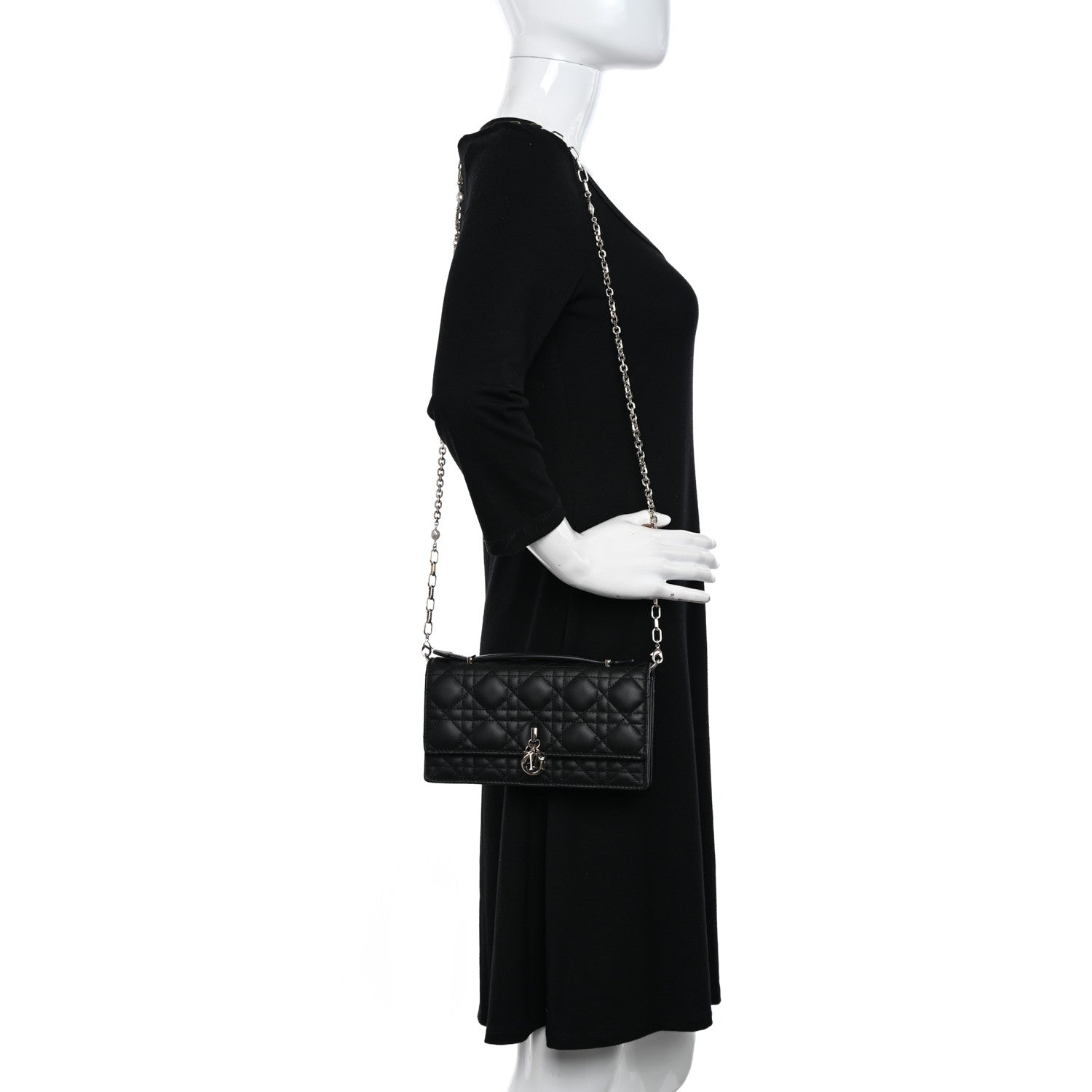 Christian Dior Lambskin Cannage Mini My Dior Bag Black 2 of 9