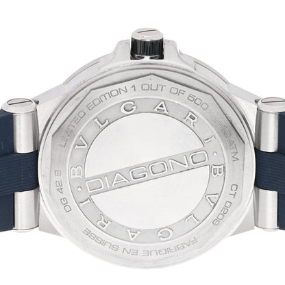 Bulgari Stainless Steel Rubber 44mm Diagono Automatic Watch Black 3 of 5