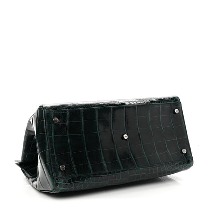 Alaia Crocodile Structure Tote Bag Emerald City 6 of 11