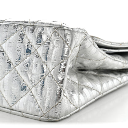 Chanel Metallic Calfskin Striped 2.55 Reissue 227 Silver 10 of 12