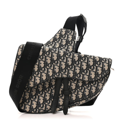 Christian Dior Oblique Mens Saddle Bag Blue 1 of 9