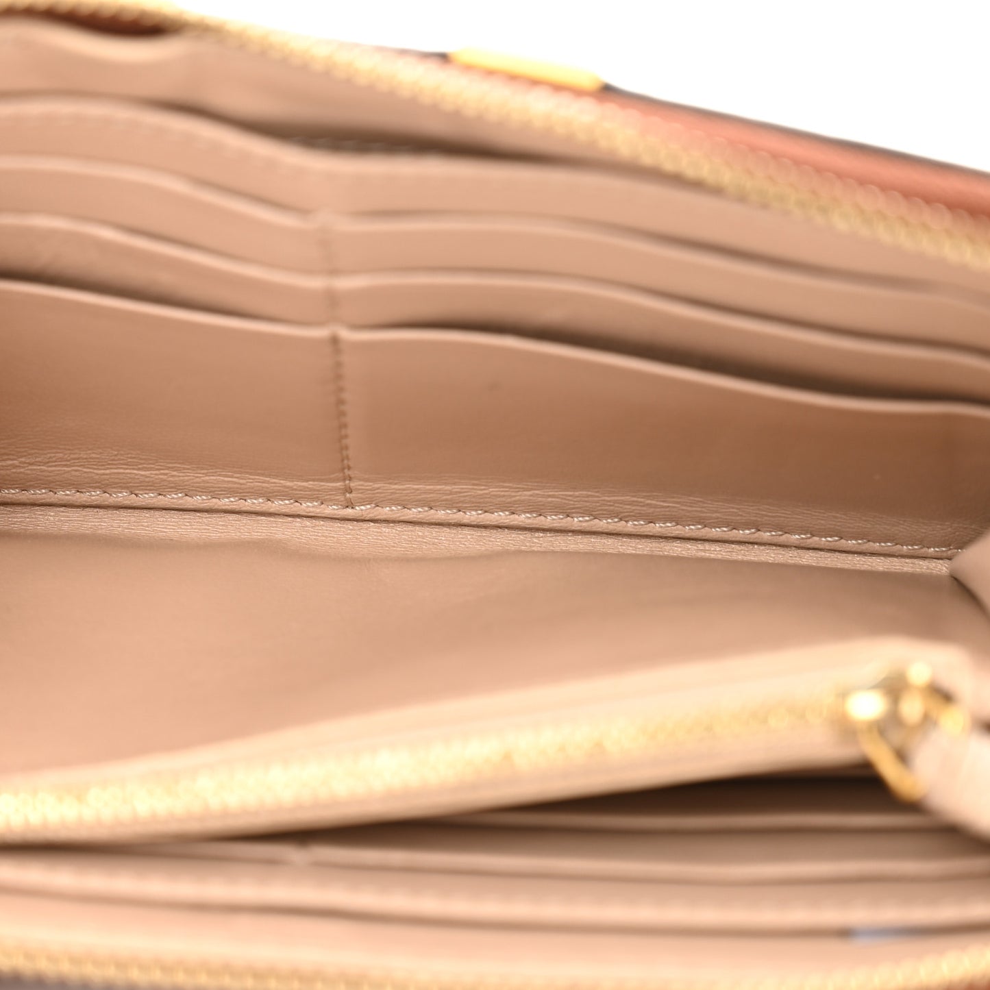 Grained Calfskin Marcie Long Zip Around Wallet Tan