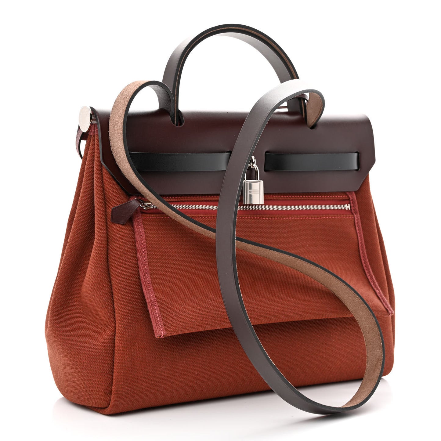 Military Toile Vache Hunter Tri-Color Herbag Zip Retourne 31 PM Rouge H Ebene Black